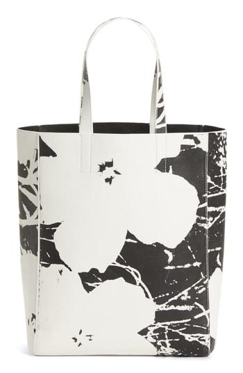 Calvin Klein 205w39nyc X Andy Warhol Foundation Flowers Leather Tote - White