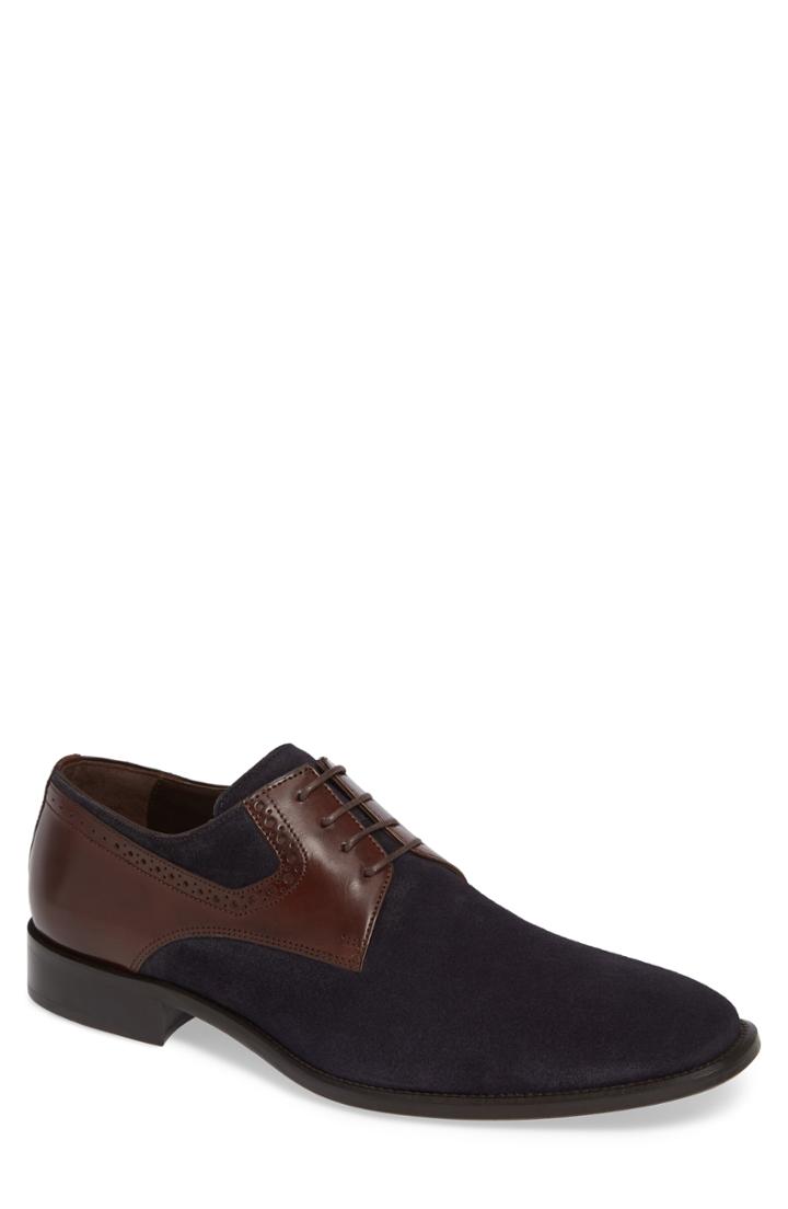 Men's J & M 1850 Maxwell Plain Toe Derby .5 M - Blue