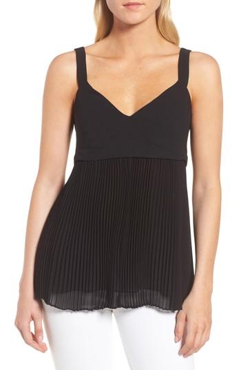 Women's Trouve Pleated Corset Tank, Size - Black