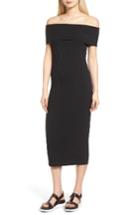 Women's Trouve Ribbed Off The Shoulder Midi Dress