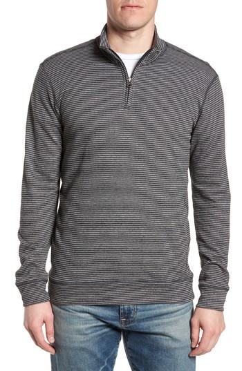 Men's Vintage 1946 Space Dye Stripe French Terry Pullover - Black