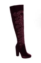 Women's Jessica Simpson Grizella Embroidered Over The Knee Boot M - Burgundy