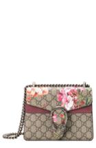 Gucci Mini Dionysus Gg Blooms Canvas & Suede Shoulder Bag - Beige