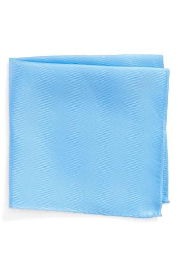 Men's Nordstrom Men's Shop King Twill Silk Pocket Square, Size - Blue