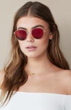 Women's Sonix Ace 51mm Round Sunglasses - Gold Wire/ Revo Mirror