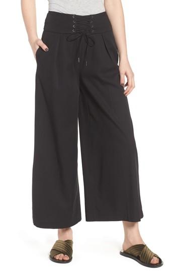 Women's Paige Charisma Lace-up Wide Leg Pants - Black