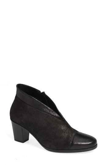 Women's Gabor Cap Toe Bootie .5 M - Black