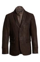 Men's Flynt Distressed Leather Hybrid Coat L - Brown