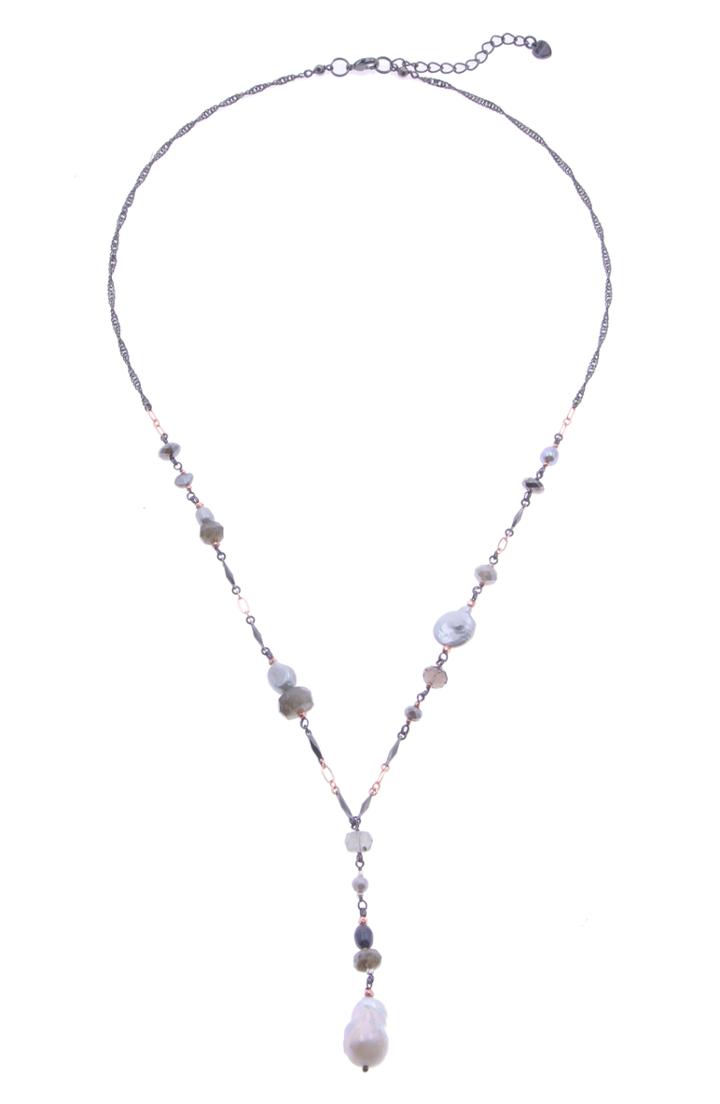Women's Nakamol Design Rosary Bead Y-necklace With Freshwater Pearl