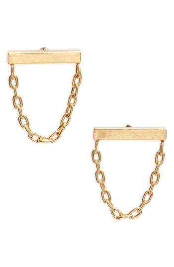 Women's Madewell Delicate Bar & Chain Stud Earrings