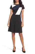 Women's Ellen Tracy Colorblock Fit & Flare Dress - Blue