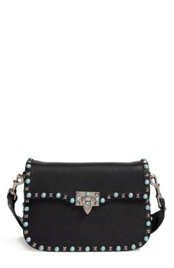 Valentino Garavani Rolling Rockstud Guitar Strap Leather Shoulder Bag -