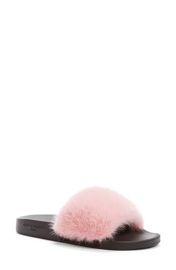 Women's Givenchy Genuine Mink Fur Slide Sandal Us / 41eu - Pink