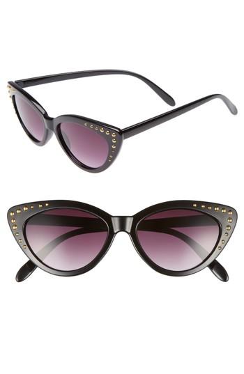 Women's Bp. 52mm Stud Detail Cat Eye Earrings - Black/ Gold