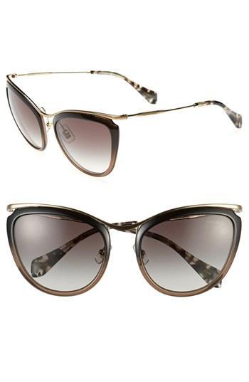 Miu Miu 57mm Cat Eye Sunglasses Black/