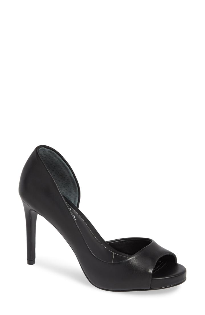 Women's Charles By Charles David Chess Open Toe Pump .5 M - Black