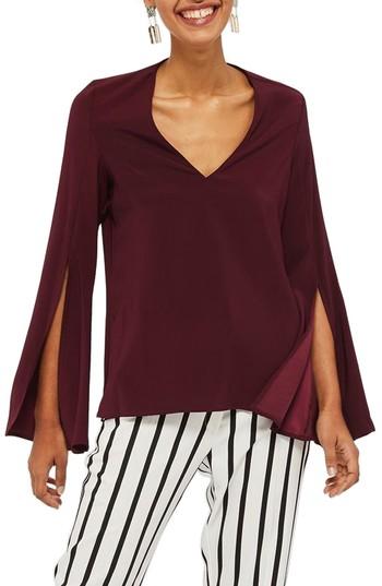 Women's Topshop Split Sleeve V-neck Tunic