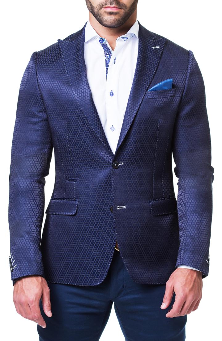 Men's Maceoo Beethoven Honeycomb Jacquard Blazer