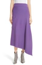 Women's Tibi Ribbed Merino Wool Asymmetrical Skirt