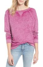Petite Women's Caslon Burnout Sweatshirt, Size P - Purple