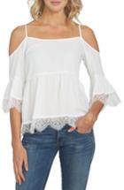 Women's 1.state Cold Shoulder Lace Blouse - White