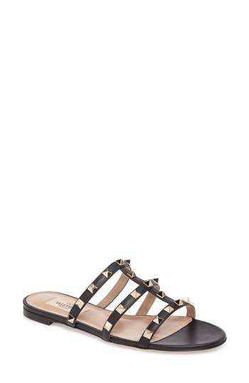 Women's Valentino Garavani Rockstud Slide Sandal .5us / 40.5eu - Black