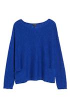 Petite Women's Eileen Fisher Organic Linen & Cotton Knit Boxy Top P - Blue