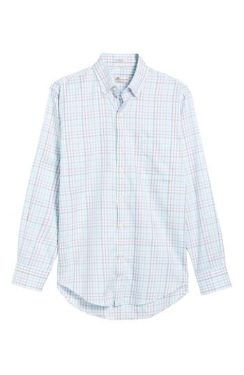 Men's Peter Millar Classic Fit Crown Soft Honolulu Pinwheel Sport Shirt - Blue