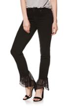 Women's Paige Hoxton High Rise Handkerchief Hem Straight Leg Jeans - Black