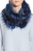 Women's Heurueh Buckled Faux Fur Cowl Scarf, Size - Blue