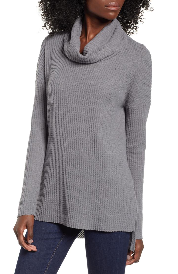 Women's Bp. Funnel Neck Tunic - Grey