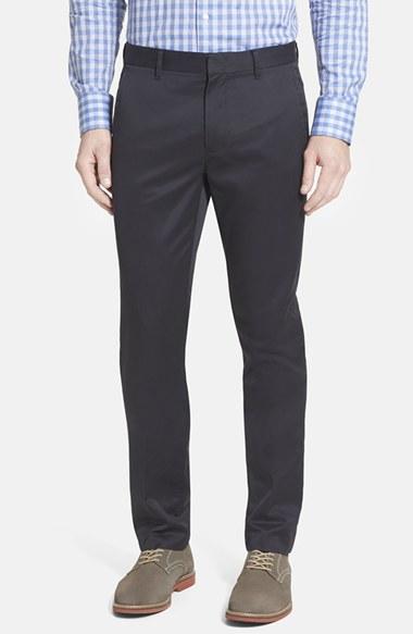 Men's Bonobos 'weekday Warriors' Non-iron Tailored Cotton Chinos X 32 - Black