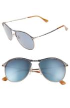 Men's Persol Sartoria 56m Aviator Sunglasses - Blue Brown