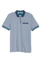 Men's Ted Baker London Whiptt Trim Fit Zip Polo Tall - Blue