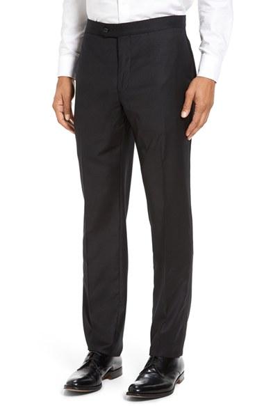 Men's Strong Suit Dagger Flat Front Formal Wool Trousers