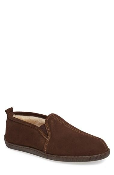 Men's Minnetonka Suede Slipper M - Brown