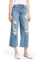 Women's Habitual Jetti Ripped High Waist Crop Flare Jeans - Blue