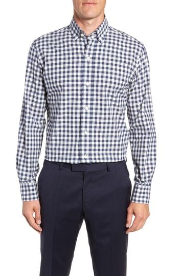 Men's Ledbury Trim Fit Check Dress Shirt - Blue