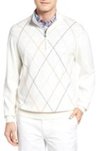 Men's Bobby Jones Argyle Quarter Zip Sweater, Size - White