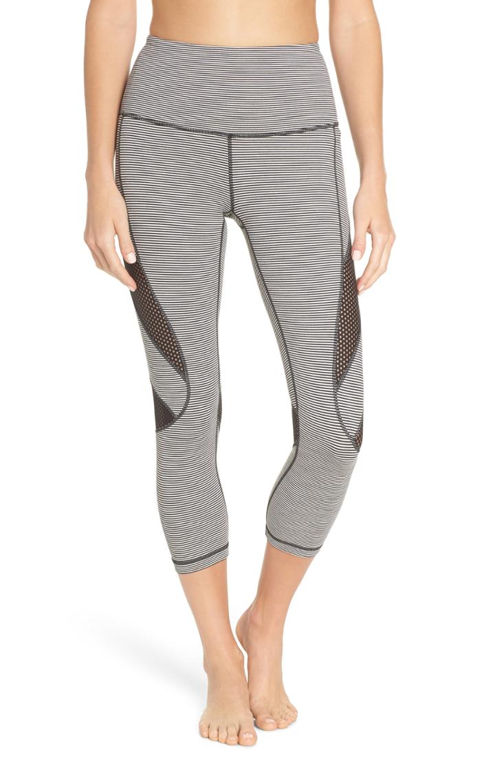 Women's Zella Optic Stripe High Waist Crop Leggings