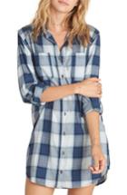 Women's Billabong Winter's Tail Plaid Shirtdress - Blue