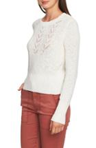 Women's 1.state Pointelle Jersey Sweater - White