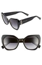 Women's Marc Jacobs 53mm Cat Eye Sunglasses - White Stripe