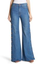 Women's Ao. La Gorgeous Snap Side Flare Leg Jeans - Blue