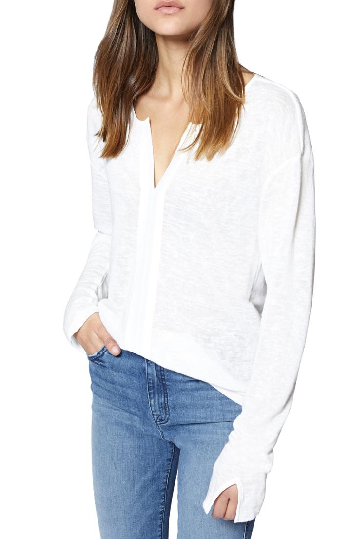 Women's Sanctuary Sienna Woven Trim Top, Size - White