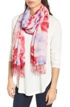 Women's Nordstrom Tissue Print Wool & Cashmere Wrap Scarf, Size - Pink