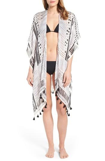 Women's Caslon Print Tassel Wrap