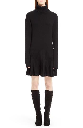 Women's Chloe Cashmere Pleated Turtleneck Dress