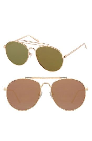 Women's Perverse 58mm Aviator Sunglasses - Gold
