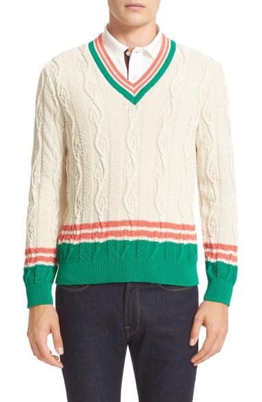 Men's Paul Smith Cable V-neck Sweater